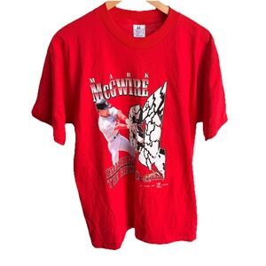 Vintage 1998 MLB Cardinals Mark McGwire Smashing The Record Shirt Size Large